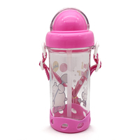 Bouteille d'eau en plastique dépoli sans BPA pour le sport et l'école, personnalisable avec logo, idéale pour l'eau bouillante