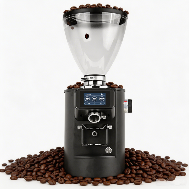 Smart Electric Coffee Grinder Electronic Touch Control 10 Level Grinding Commercial Large Volume Coffee Bean Milling Equipment
