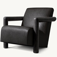 Rhoohill Amerikanischer Stil Leinen Freizeitstuhl Wohnzimmermöbel Einzelsofa Schlafzimmer Holz-Loungesessel Weißeiche Sessel
