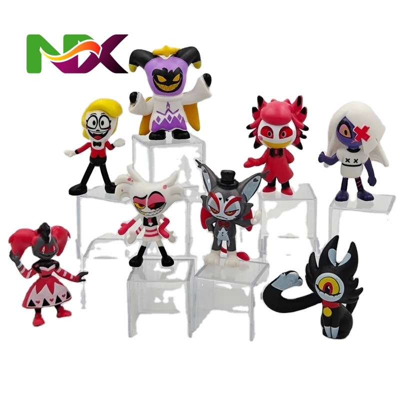 8pcs/set Kawaii Anime Action Figure of Hazbin Hotel Alastor PVC