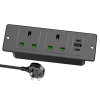 Multiprise de bureau encastrable avec chargeur rapide UK, USB-C PD 20W, USB-A et prises sécurisées pour enfants, pour meubles, maison, bureau, table