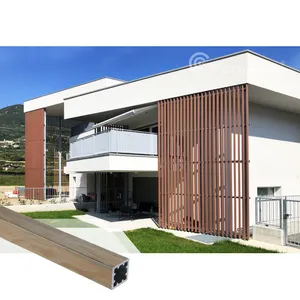 Outdoor Building Facade Plastic Wood Composite WPC Wall Panel Timber Square Tube