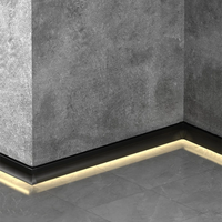 Profilé de plinthe lumineuse LED moderne en aluminium, encastré, pour murs, appartements et hôtels, installation facile en intérieur