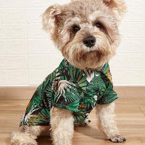 Pet Summer Classic Decorativo Hoja de Palma Impreso Poliéster Seaside Vacation Style Shirt Personalización al por mayor - Product Image 1