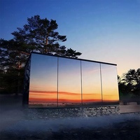 Maison préfabriquée en conteneur rectangulaire, concept modulaire Mirror Cube, verre trempé pour hôtels modernes, maisons préfabriquées
