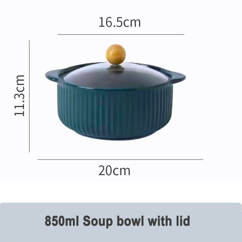 Scodella da 850ml con coperchio-verde scuro