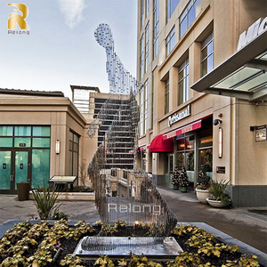 Mô Hình Cắt Lát Trừu Tượng Vô Hình Trang Trí Ngoài Trời Điêu Khắc Biến Mất Bằng Thép Không Gỉ - Product Image 4