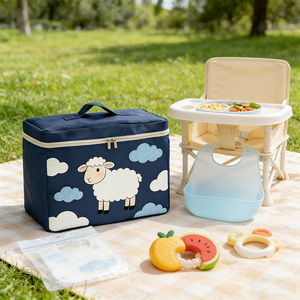 Organizador de juguetes <span class=keywords><strong>para</strong></span> bebés, bolsa de almacenamiento de juguetes <span class=keywords><strong>para</strong></span> niños con estampado de oso, bolsa organizadora portátil con asa reforzada, tela con cremallera suave - Product Image 6