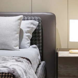 Tatlin Soft Upholstered Fabric Bed Double Size With <b>Backrest</b> Bedroom Furniture - Product Image 2