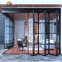 Portes patio pliantes en aluminium GS en promotion avec double vitrage et moustiquaire en acier inoxydable – Porte extérieure pliante
