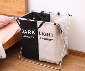 JUSTOP de la tela de Oxford modernos para el hogar <span class=keywords><strong>2</strong></span> secciones de lavandería cesta Color plegable cesta de lavandería - Product Image 5