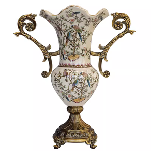 Jarrón de cerámica alto de moda-Decoración de centro de mesa de sala de estar de estilo vintage - Product Image 4