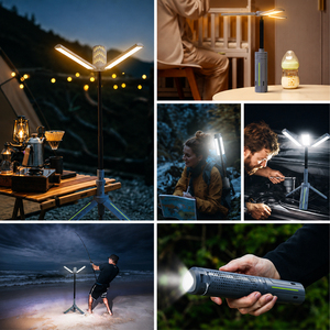 Lanterne de camping LED rechargeable 1000 lumens avec trépied, lampe de travail extérieure télescopique, hauteur réglable, intensité variable - Product Image 5