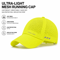 Gorra Deportiva de Malla Ultraligera Personalizada, Transpirable, de Secado Rápido, con Protección UV, Reflectante y Ajustable, Proveedor OEM ODM