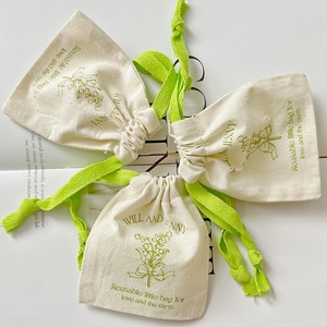 Hot <b>Sale</b> High Quality Natural Cotton Drawstring Dust Bag for Perfume <b>Lipstick</b> Gift Jewelry Cosmetic Muslin Pouch - Product Image 4
