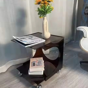 Mesa Auxiliar con Ruedas de Acrílico Transparente, Decorada por Disen, para el Lado de la Cama - Product Image 4