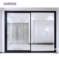 Portes coulissantes en verre extérieures à double cadre mince en aluminium NFRC, à rupture de pont thermique, sur mesure, à grand angle de vue, pour patio, usage intensif