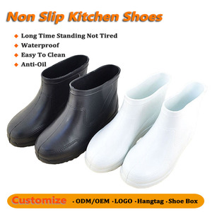 Botas de Lluvia Blancas para Hombre, Antideslizantes, Impermeables, con Forro de Malla, Punta Redonda, para Cocina, Fábrica de Alimentos, <span class=keywords><strong>Restaurante</strong></span>, Trabajo - Product Image 1