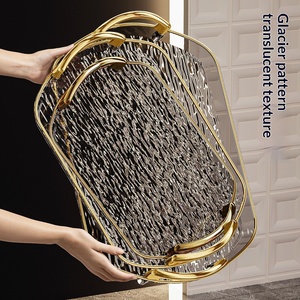 Plateau en plastique de luxe léger avec poignées doubles, plat de service haut de gamme pour la maison, <span class=keywords><strong>assiette</strong></span> de dîner, <span class=keywords><strong>assiette</strong></span> de restaurant commerciale, grande <span class=keywords><strong>assiette</strong></span> épaissie - Product Image 4
