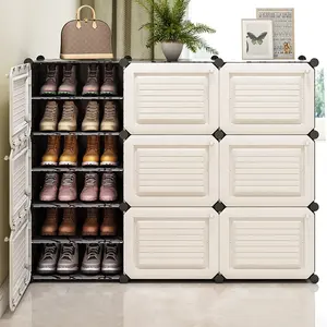 Neues Schuhregal-Design mit verdickter Tür Kunststoff Schuhs chrank Rack DIY mehrstufige Zapateras