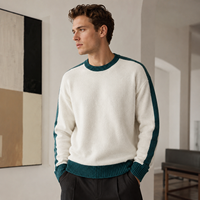 Pull en tricot à col rond pour homme de haute qualité, ODM & OEM, pull à manches longues en coton pour l'automne et l'hiver