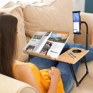 Combohome Patrón personalizable Natural <span class=keywords><strong>Plegable</strong></span> Ajustable Multifunción Cama Bambú Lap <span class=keywords><strong>Escritorio</strong></span> de la computadora - Product Image 6