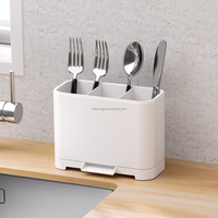 Organisateur d'ustensiles pour évier WIREKING, porte-éponge et brosse antirouille avec plateau d'égouttage pour cuisine