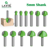 LAVIE 8mm Shank Round Over Cove Router Bit Tungsten Carbide Woodworking Cutter