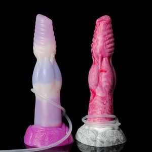 YOCY Long Wolf Knot <b>Dildo</b> Ejaculating <b>Dildo</b> Soft Silicone Sex Toy for Female Animal Penis With Sucker Mulit Color Anal Plug - Product Image 5