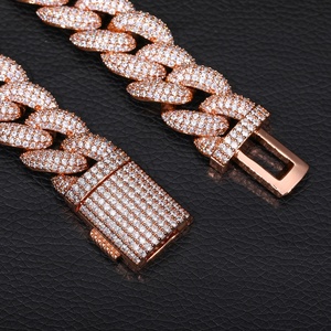Catena di Lusso in Ottone Placcato Oro Rosa, Larghezza 20mm, Stile <span class=keywords><strong>Hip</strong></span> <span class=keywords><strong>Hop</strong></span>, Unisex, con Confezione Regalo, per Appassionati di Streetwear - Product Image 2