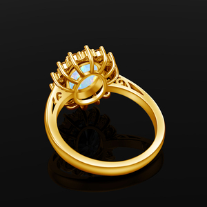 Женские кольца с золотистым украшением, 925 из стерлингового серебра - Product Image 4