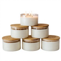 Pot à bougie en verre grande capacité, pot d'aromathérapie 650 ml transparent avec couvercle, pour desserts, gâteaux, glaces, plats vapeur, salades