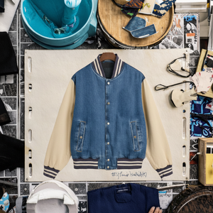 Chaqueta Bomber Entallada de Moda Masculina Personalizada OEM, Chaqueta Universitaria Informal de Béisbol con Patrón de Letras Largas, Abrigo de Invierno Moderno - Product Image 1