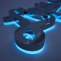 Fabricante ODM, Letrero LED 3D Personalizado, Acero Inoxidable, Acrílico Retroiluminado, Duradero, Simple, Moderno, Decoración de Oficina Interior, Impermeable