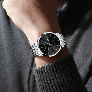 Reloj Mecánico Automático para Hombre MUGE, Correa de Acero Inoxidable, Esfera Negra, Caja Redonda de 38 mm, Estilo Elegante con Indicador de Fecha - Product Image 2