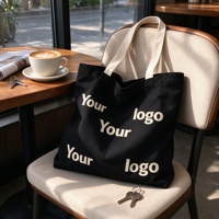 Sac fourre-tout en toile de coton personnalisé, taille moyenne, avec impression de lettres, sac de shopping promotionnel réutilisable avec poignée d'épaule
