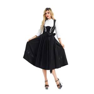ชุดเดรส Dirndl แบบดั้งเดิมของผู้หญิงชาวบาวาเรียสำหรับฮาโลวีน ชุดแสดงบนเวทีงานคาร์นิวัลเยอรมันสำหรับผู้ใหญ่ - Product Image 1