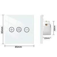 Variateur d'intensité pour ventilateur de plafond intelligent avec panneau tactile en PC, compatible Wi-Fi, fonctionne avec Alexa, Google Home et l'application Smart Life