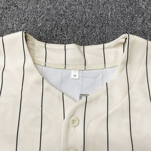 Camiseta de Béisbol a Rayas para Adultos, Personalizable con Logotipo de Equipo y Diseño de Impresión por Transferencia de Calor, Color Sólido, Ropa Deportiva Lisa, Tallas Grandes, Protección Anti-UV - Product Image 4