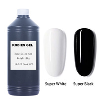 Recharge de vernis gel UV noir et blanc pour salon de manucure 1000ml, haute pigmentation, non toxique, écologique, longue tenue, flacon design