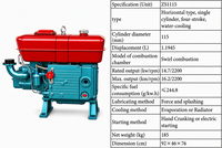 Moteur diesel monocylindre refroidi par eau ZS1115, petits moteurs de tracteur pour navires, 24 chevaux