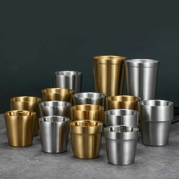 9oz Double Wall Stainless Steel Coffee Tumbler Cups For Adults Insulated Drinking Cups For Kids