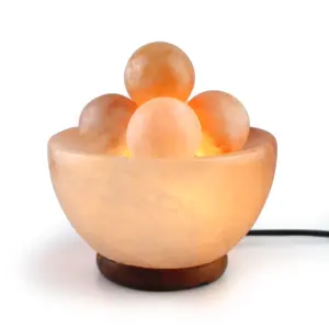 SPA Home Decor Cheap Price Rock Pink Crystal Bowl Shape with Fire Chunks Himaliyan Salt Lamp