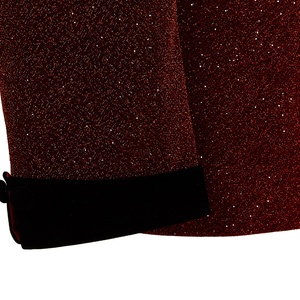 Glänzende Formelle Herrenanzüge Funkelnde Slim-Fit 2-Teilige Anzüge für Balls und Dinner Smoking-Jacke Schwarze Hosen mit Seitenstich - Product Image 5