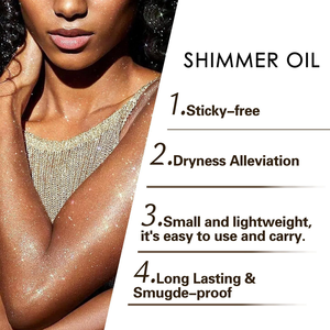 MLM Custom Bronze 3.38 Fl Oz Huile Scintillante Liquide Dorée pour le Corps et le Visage, Illuminateur Nacré Éclatant - Product Image 5