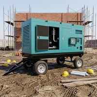 Groupe électrogène diesel 30 kW avec remorque, mobile, silencieux, 480 V, ATS, insonorisé, 40 kVA, pour travaux routiers et construction