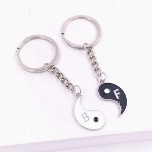 Portachiavi puzzle con ciondolo in lega per coppie, alla moda e semplice, con design 'moq jewelry tai gossip good friend' - Product Image 2