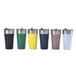 Vaso de Cerveza de Acero Inoxidable de Doble Pared de 20oz con Logotipo Personalizado, Taza de Viaje para Exteriores, Vaso para Vino con Tapa Abrebotellas y Pajita - Product Image 4
