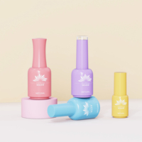 Botol Kutek Kosong Grosir Bulat 10ml 15ml Logo Kustom Set Kemasan Kaca Gel Builder
