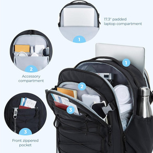 Sac à dos antivol résistant à l'eau de 17,3 pouces pour <span class=keywords><strong>voyages</strong></span> d'affaires, sac de transport pour ordinateur portable, bagage pour hommes et femmes avec sac à chaussures - Product Image 2